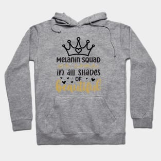 Melanin Squad, We Come in All Shades of Beautiful, Royalty, Black History Month Hoodie